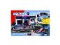 Speelset met raceauto's en garage, met de tekst 'Motorsport'.