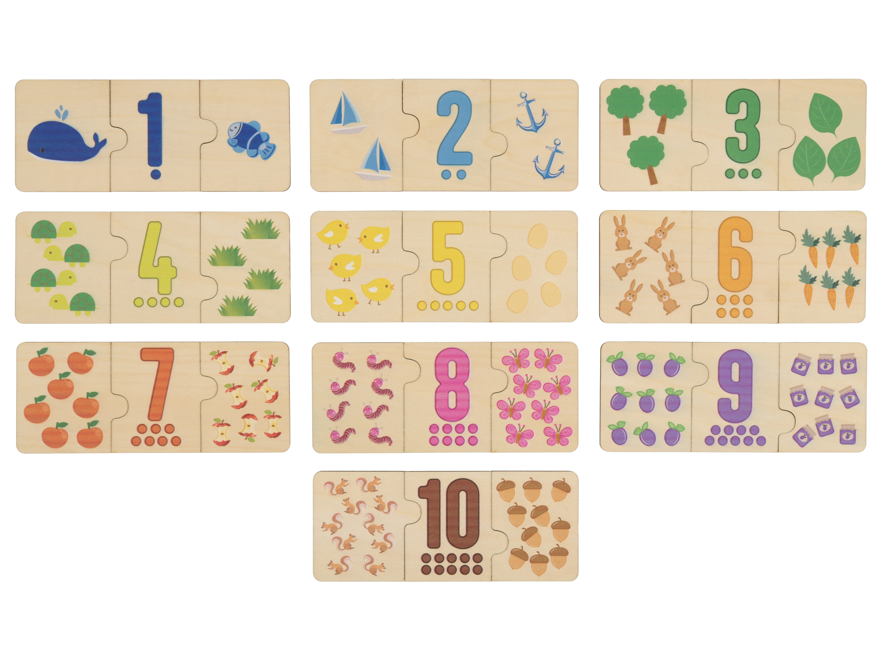 LUPILU Houten puzzel (Tellen en matchen)