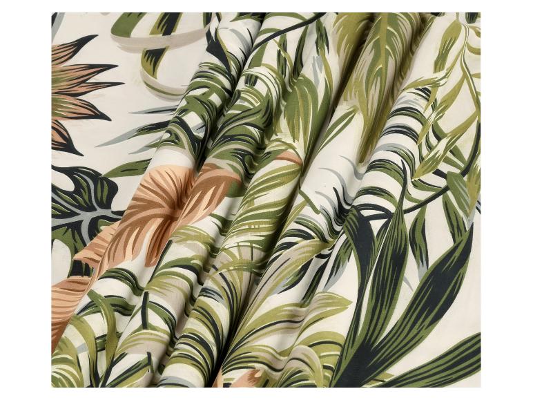 Katoenen stof met tropisch motief.