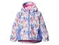 Kinderjas met bosdierenprint in roze, blauw en wit