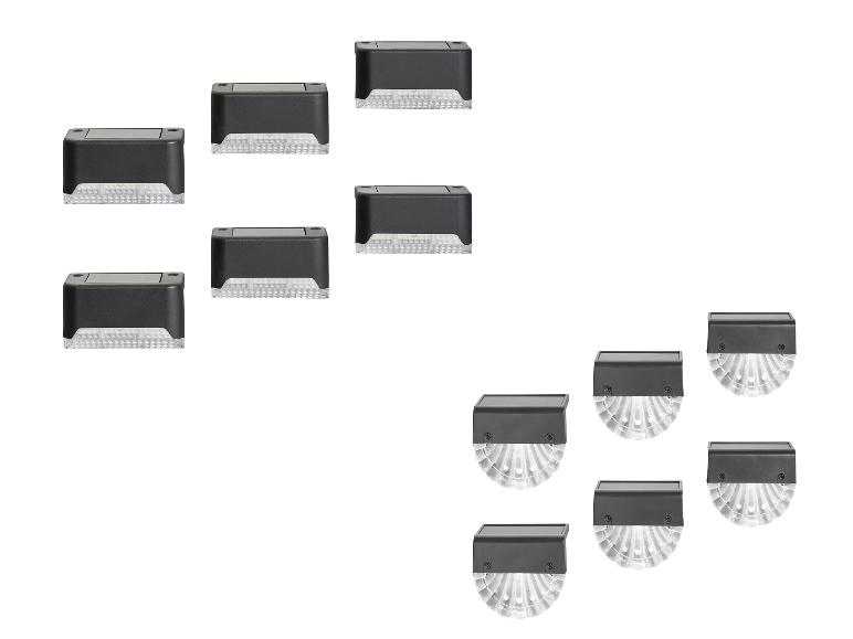 Op zonne-energie werkende buiten-LED-lampen, rechthoekig en halfrond