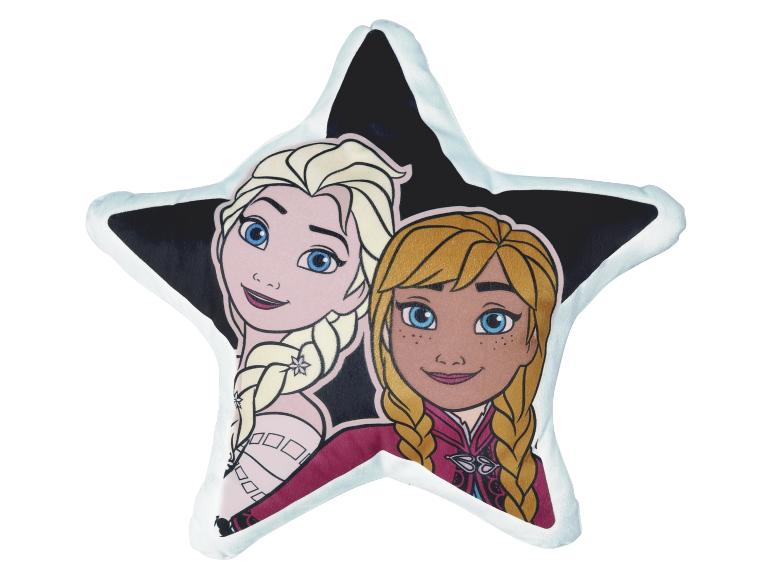 Zwart stervormig kussen met Elsa en Anna van Frozen