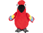 Pluche papegaai in rood, geel en blauw