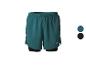 2-in-1 sportshort voor heren, teal en zwart