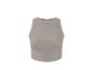Lichtgrijze geribbelde crop top met ronde hals