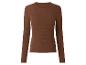 Bruine dames top met lange mouwen en ronde hals
