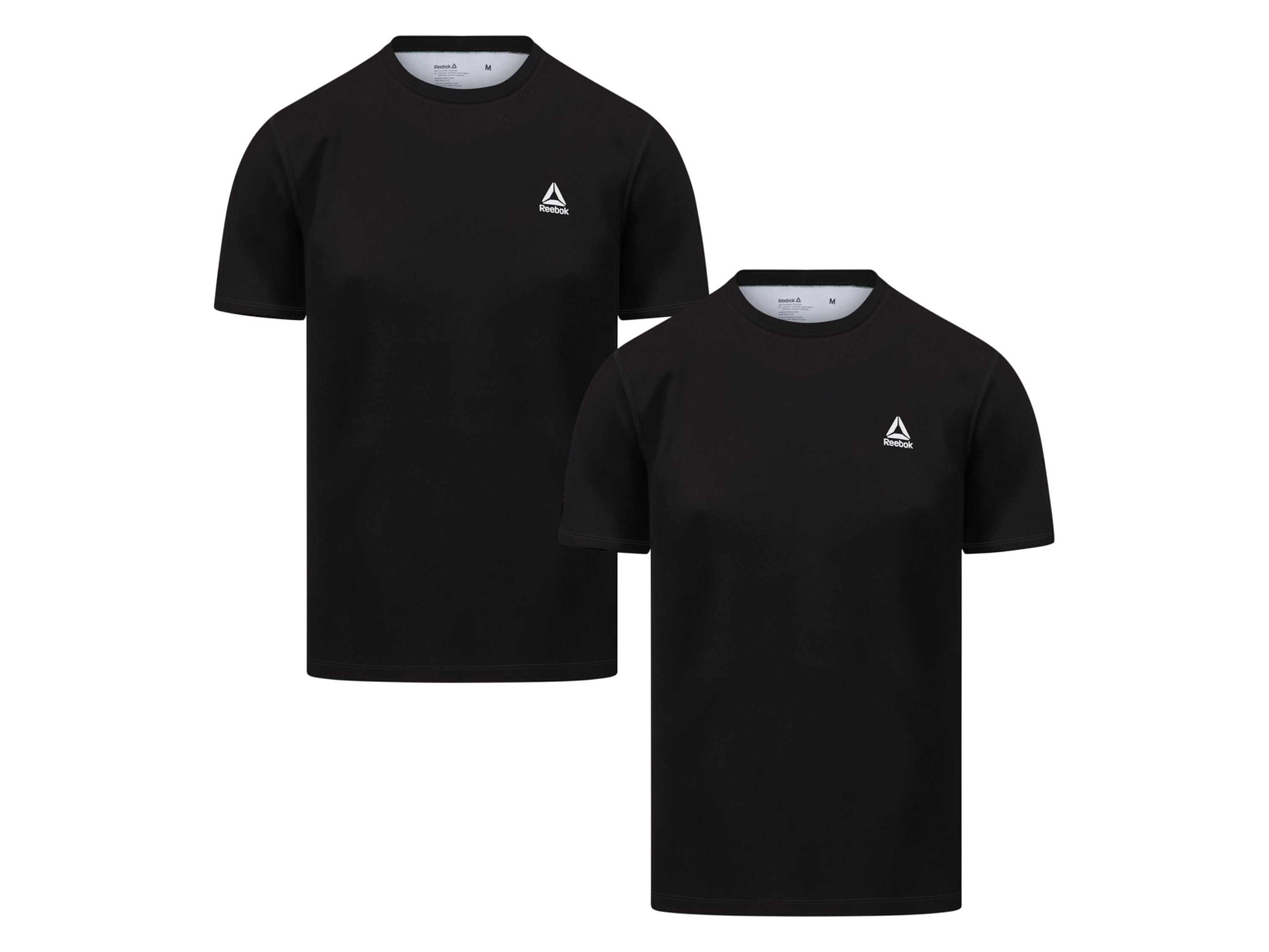 Reebok Set van 2 Heren T-shirts Active Wear (Zwart, S)