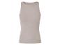 Beige dames mouwloze top met geribbelde stof