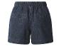Donkere denim shorts met elastische tailleband en achterzakken
