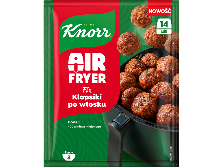 Kruidenmix voor gehaktballetjes uit de airfryer, met gehaktballetjes en airfryer.
