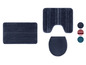 Badkamermattenset met een badmat en toiletbrilmat in donkerblauw.