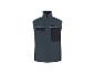 Donkerblauwe werkbodywarmer voor heren met zwarte zakken en reflecterende details.