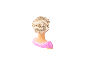 BAYER DESIGN kapperpop Charlene Super Model van achteren gezien met een gevlochten knot.