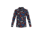 Kinder longsleeve met berg- en vossenpatroon.