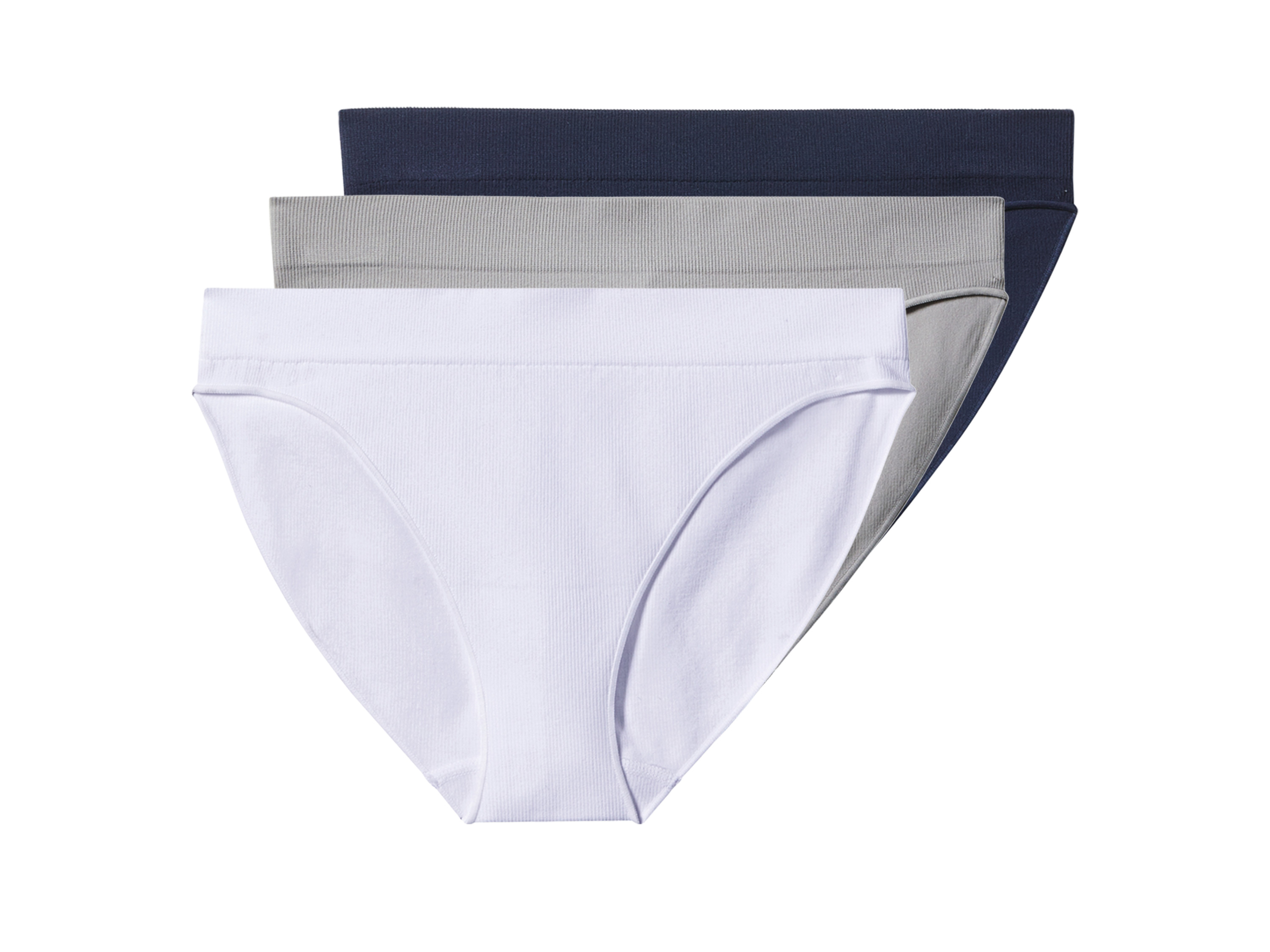 esmara Set van 3 dames onderbroeken (Donkerblauw/grijs/wit, L (44/46)) afbeelding