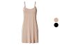 Dames beige onderjurk met verstelbare bandjes, met beige en zwarte kleuropties.