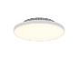 Witte, ronde plafondlamp met matte diffuser.