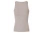 Beige geribbelde mouwloze top, achteraanzicht.