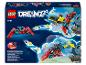 LEGO DREAMZzz doos met twee alternatieve modellen van een rood en blauw voertuig.