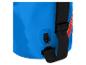 Blauwe waterdichte tas met schouderband.