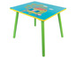 Een groene kindertafel met Peppa Pig erop.