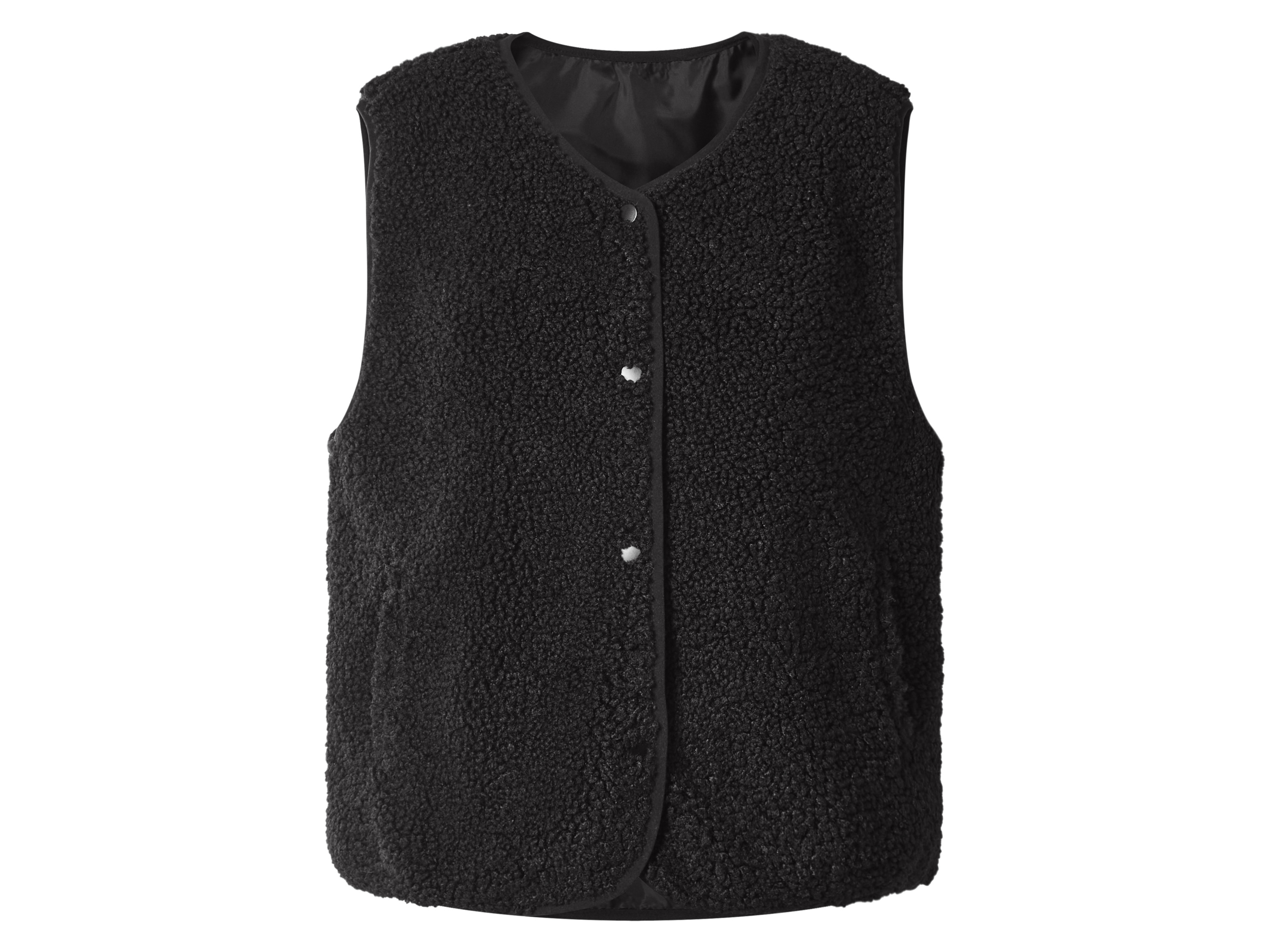 ESMARA Dames gilet in bontlook (Zwart, M (40/42))