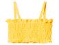 Gele gesmokte bandeau top met bandjes.