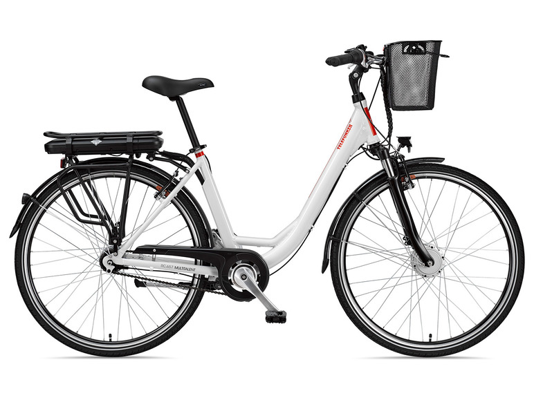 Witte Telefunken e-bike met mandje