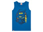 Een blauw LEGO Ninjago tanktop met Jay erop.