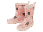 Roze regenlaarzen voor kinderen met konijnenprint.