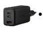 Zwarte wandlader met twee USB-C poorten en één USB-A poort, met de tekst PD 45W.