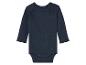 Baby body met lange mouwen, donkerblauw.