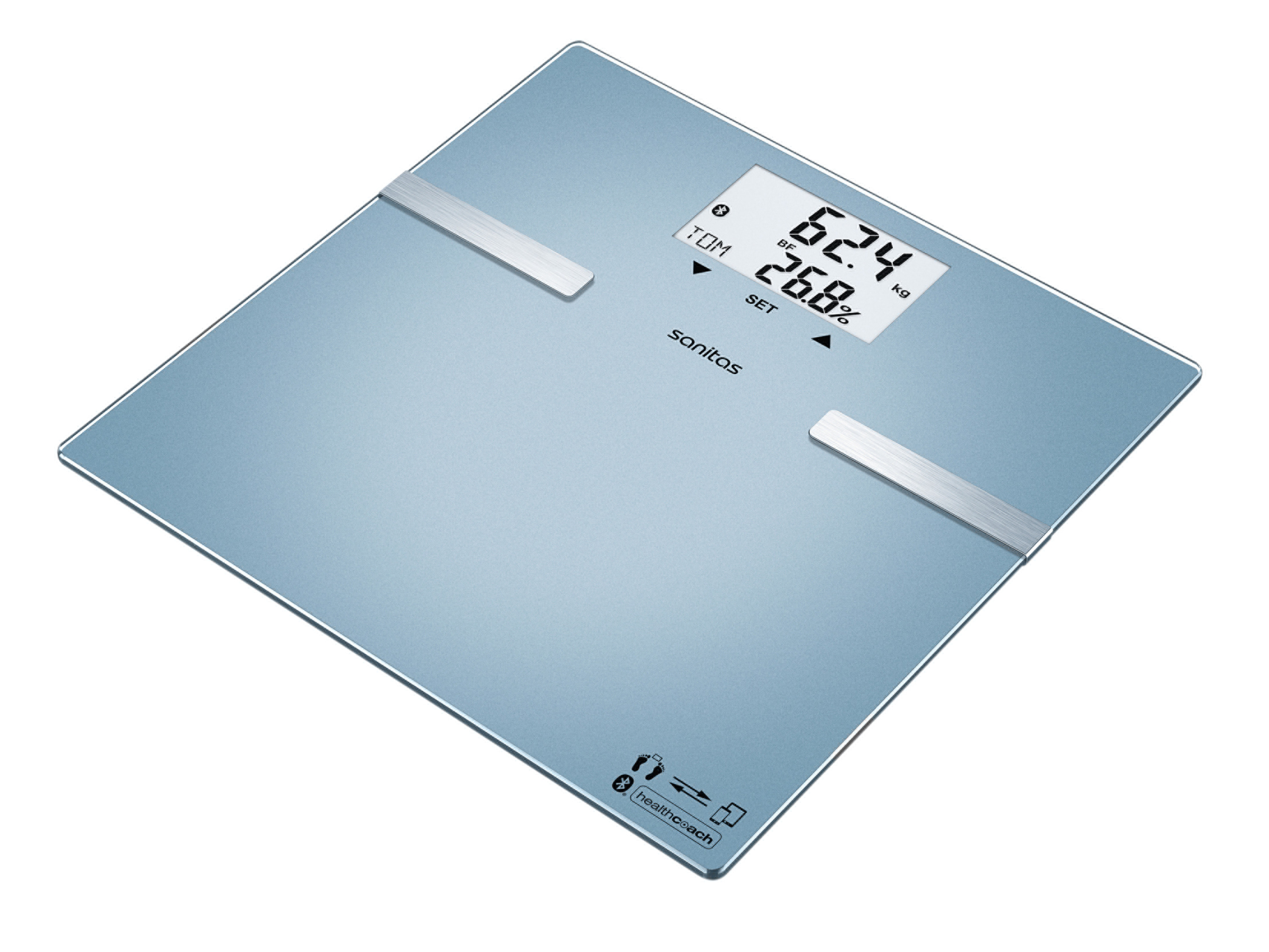 SANITAS Diagnoseweegschaal met Bluetooth, incl. app (Zilverblauw)