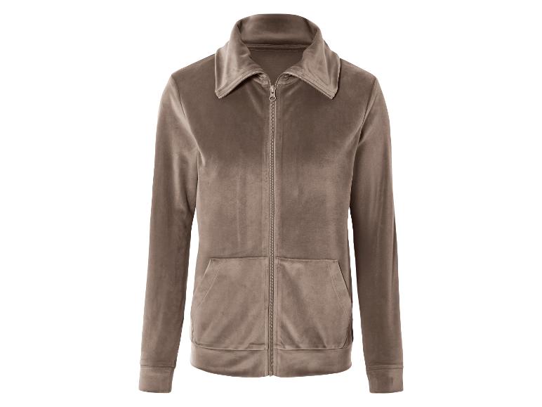 Bruine velours jas met ritssluiting