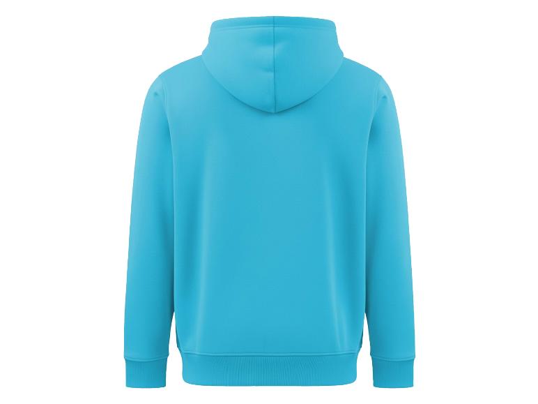 Turquoise hoodie, achterkant.