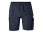 Donkerblauwe cargoshorts met trekkoord.