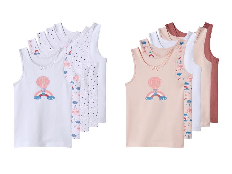Set kindertopjes, wit en roze, met ballon- en regenboogprints