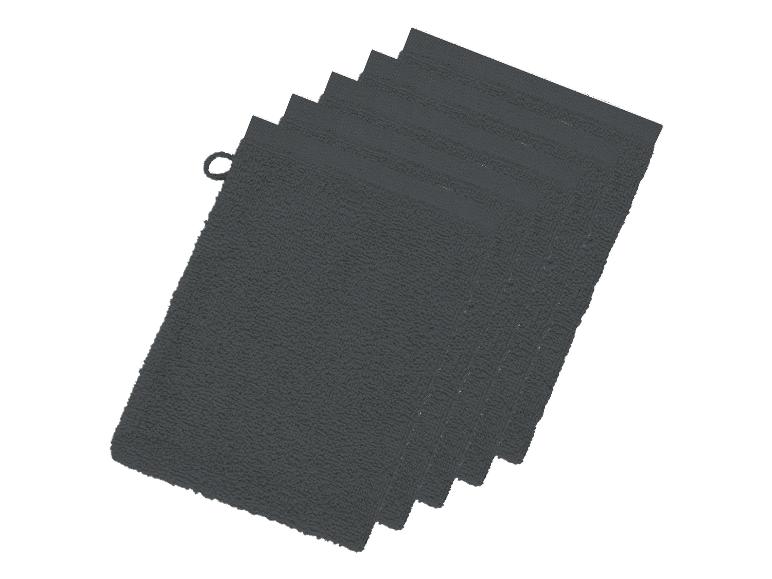 Set donkere grijze washandjes van badstof.