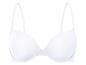 Een witte bh met gladde cups.