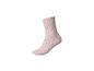 Roze sok met kleine hartjespatroon.
