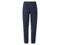 Donkerblauwe joggingbroek met elastiek in de taille.