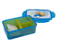 Blauwe lunchbox met compartimenten, Disney Donald Duck design.