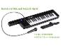 Draagbaar elektronisch keyboard met microfoon, USB-C-kabel en 3,5 mm AUX-IN-kabel