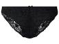 Zwarte kanten slip met bloemenpatroon en een klein strikje bovenaan.
