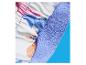 Witte, roze en blauwe stof met een paarse stof op een blauwe achtergrond
