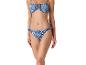 Blauw paisley bikini: bandeau top en strik-string.