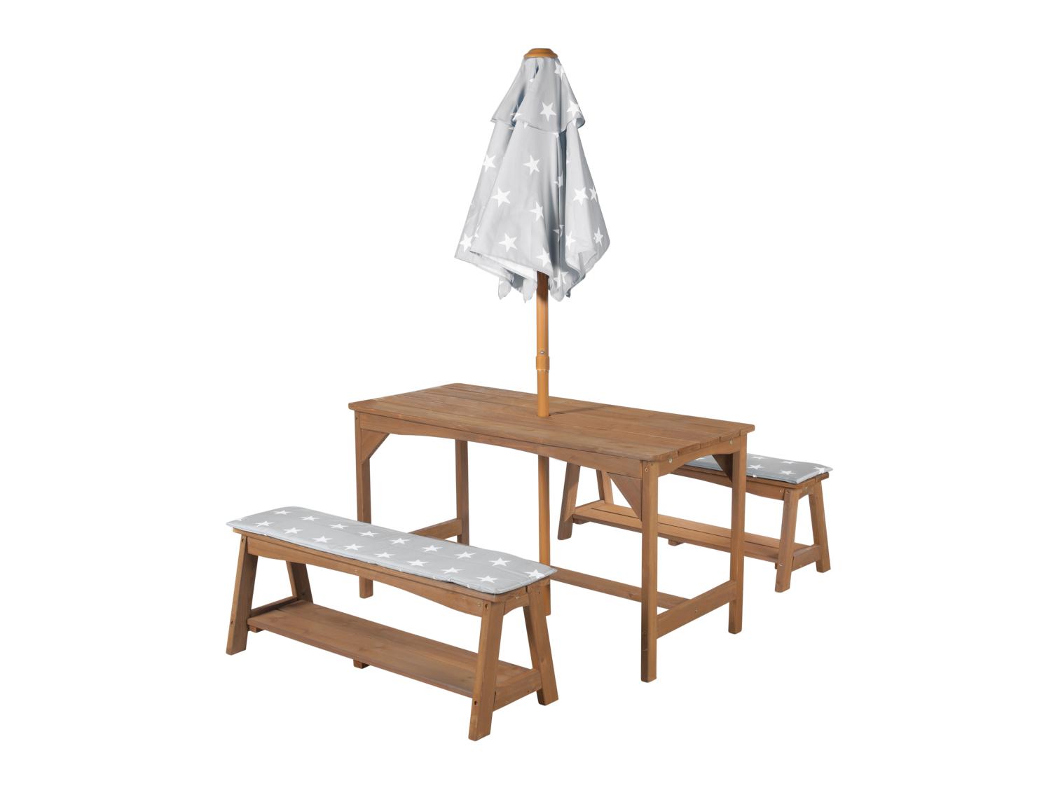 thumbnail: Deuba Kindertafel Met Bankjes En Parasol - Picknick Set Voor Kinderen Binnen & Buiten