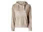 Beige fluwelen hoodie met satijnen trekkoord