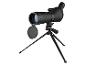 Zwarte spotting scope op statief met open lensdop