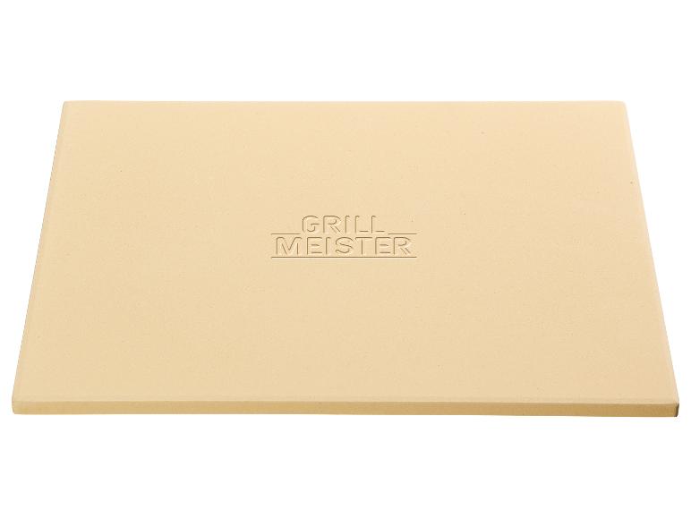 Beige pizzasteen met reliëfletters 'GRILL MEISTER'